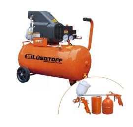 COMPRESOR LUSQTOFF 50 LT 2.5 HP 206 L/MIN + ACCESORIOS 