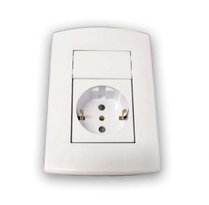 PLAQUETA ARMADA C/ 1 TOMA SCHUKO SICALIFE BLANCO/BLANCHE  545287