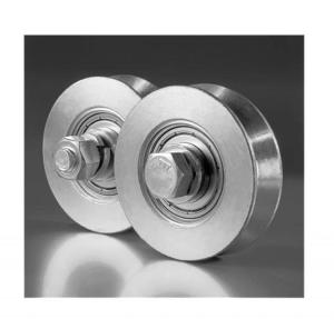RUEDA PORTON EN V C/BUJE Y TORNILLO 60MM